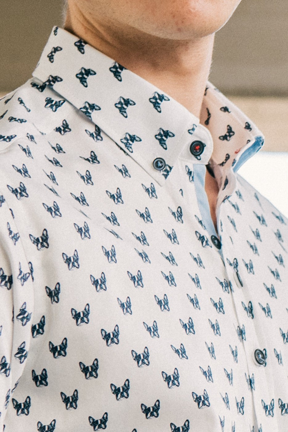 Camisa hombre estampado bulldog francés