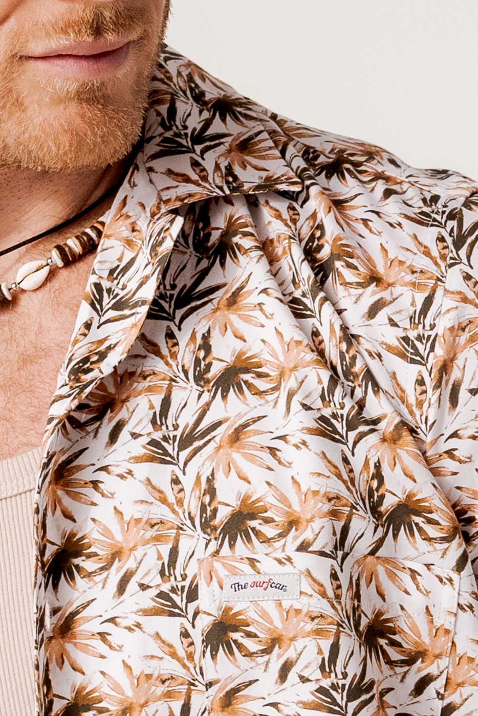 Camisa bowling hojas marrones