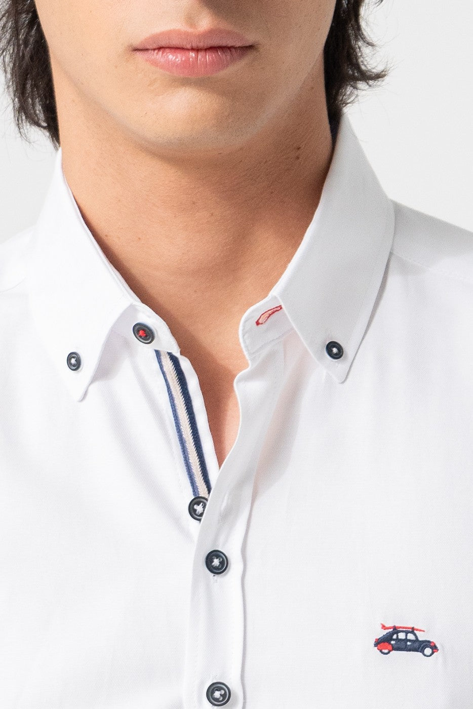 Camisa lisa blanca hombre