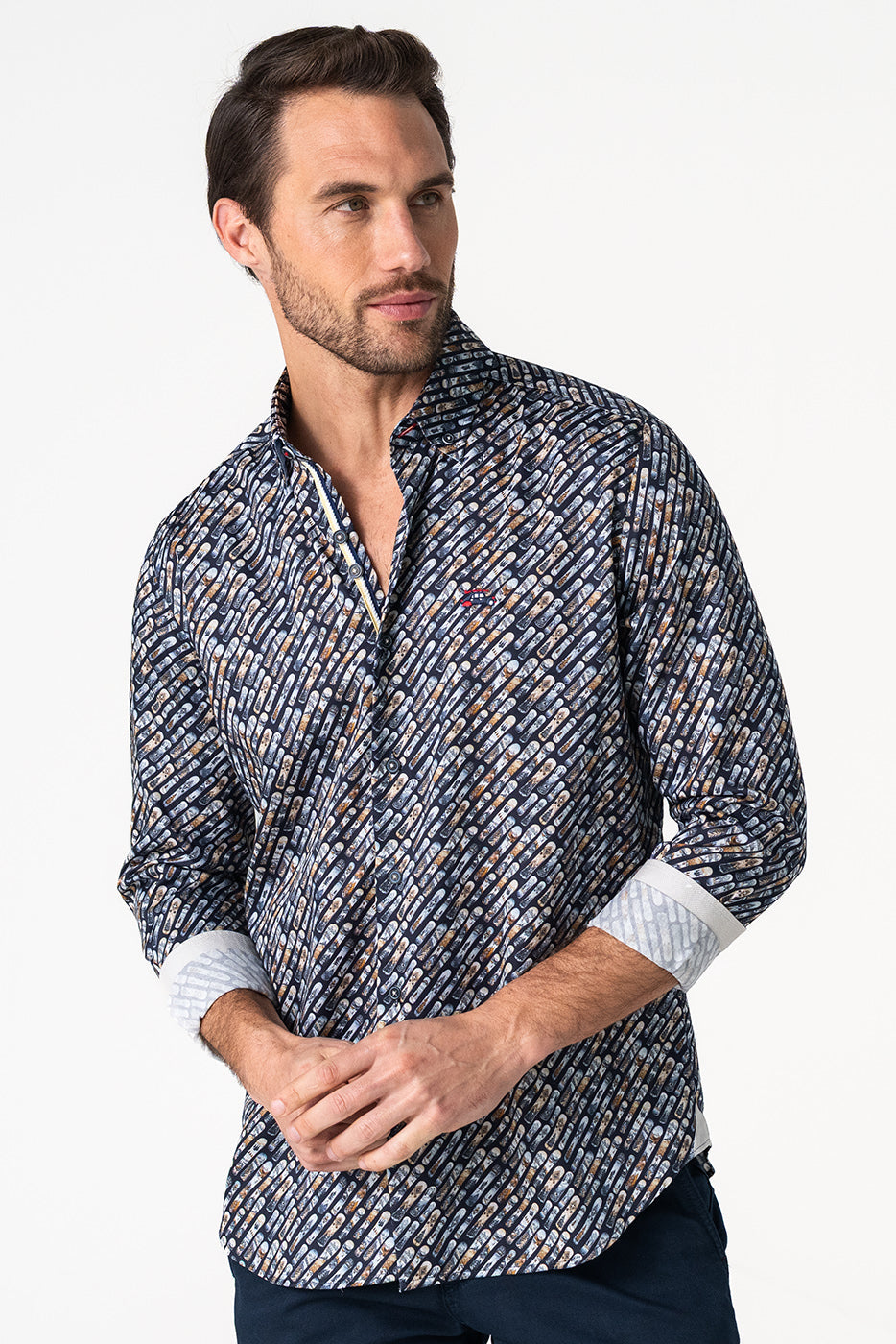 Camisa estampado tablas de snowboard hombre