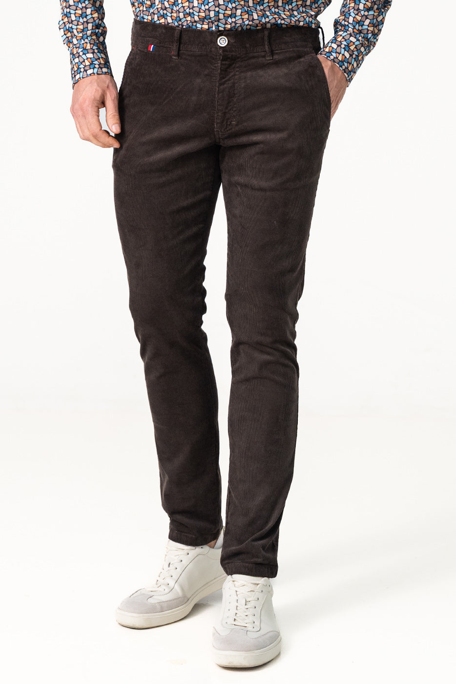 Pantalón pana hombre granate