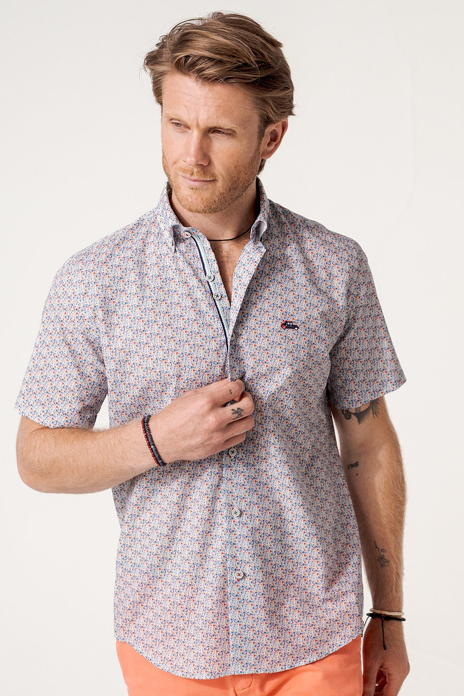 Camisa hombre regular fit estampado liberty flores multicolor