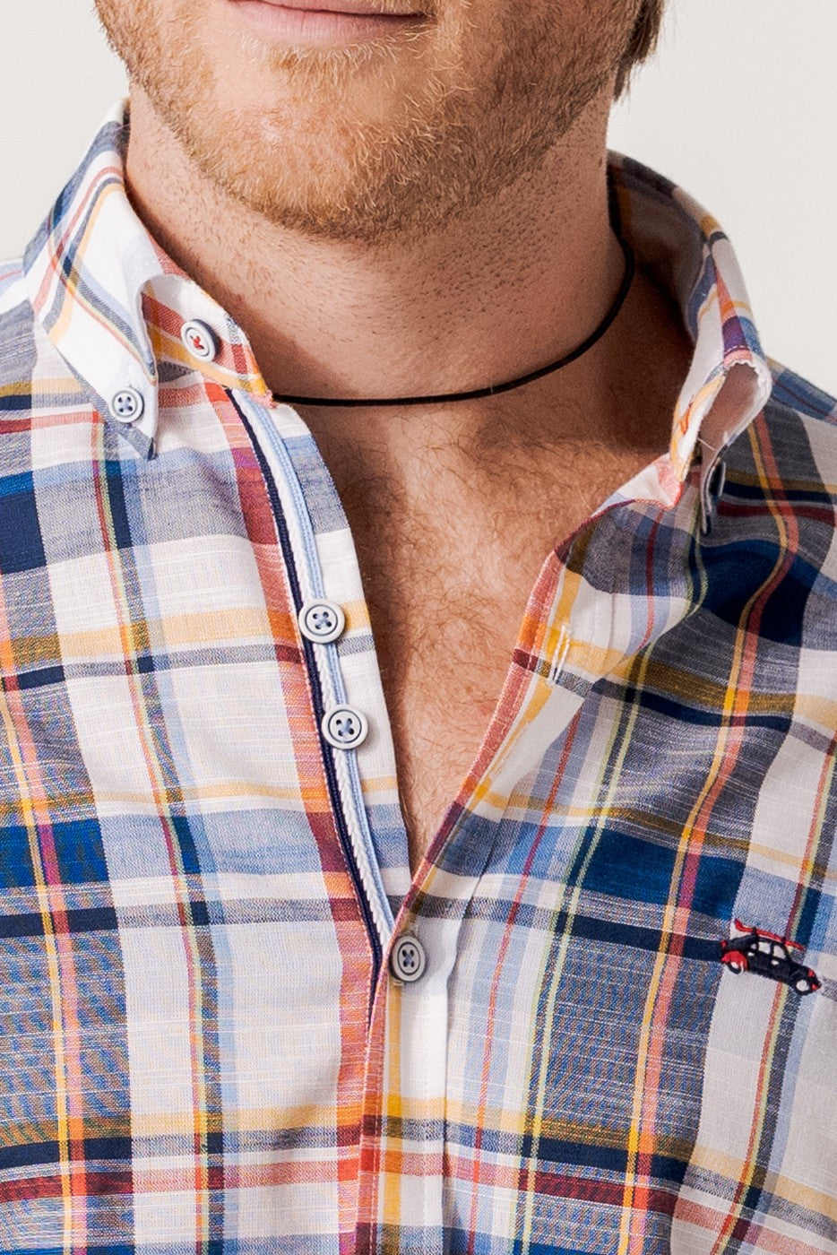 Camisa cuadros multicolor regular fit