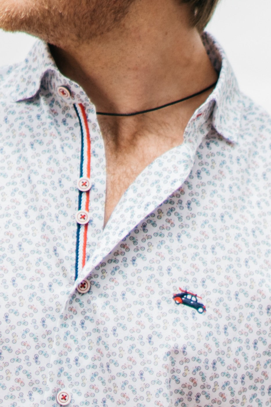 Camisa estampada manga corta bicis multicolor