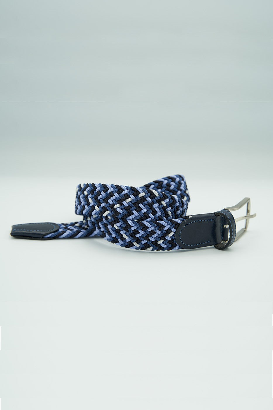 Cinturón trenzado elástico tonos azules