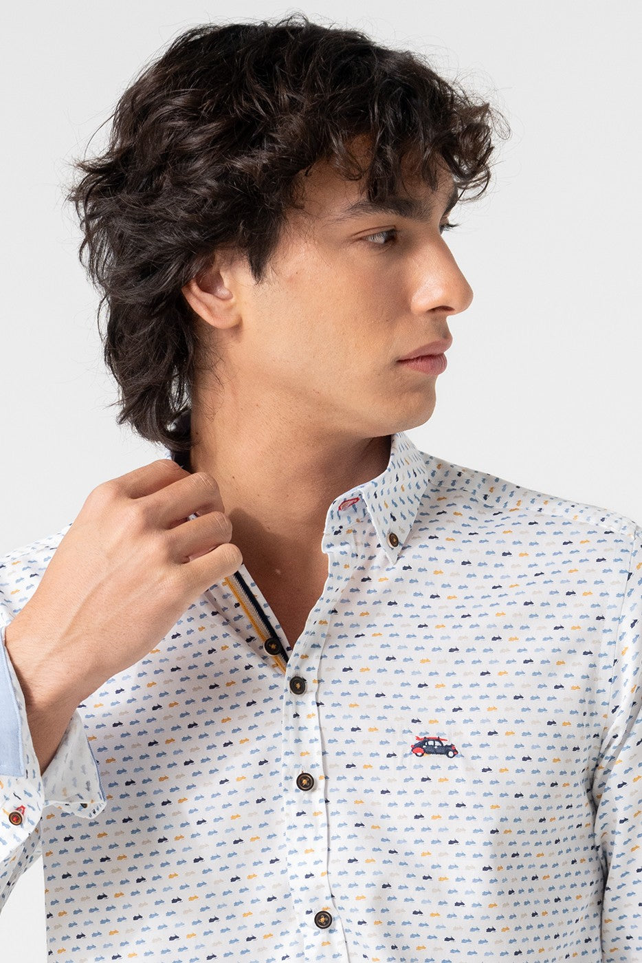 Camisa estampada motos de nieve slim fit