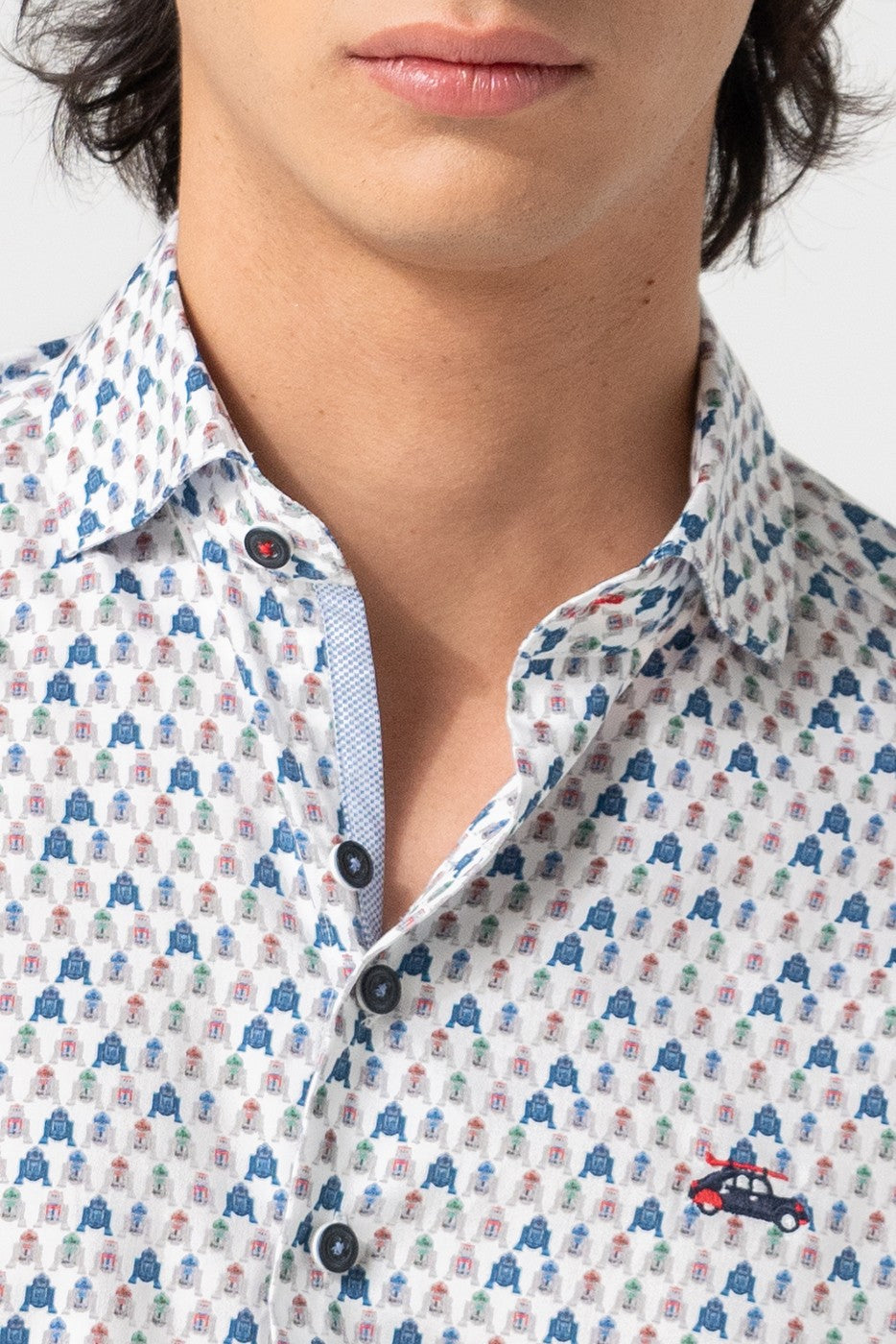 Camisa estampado multicolor de robots