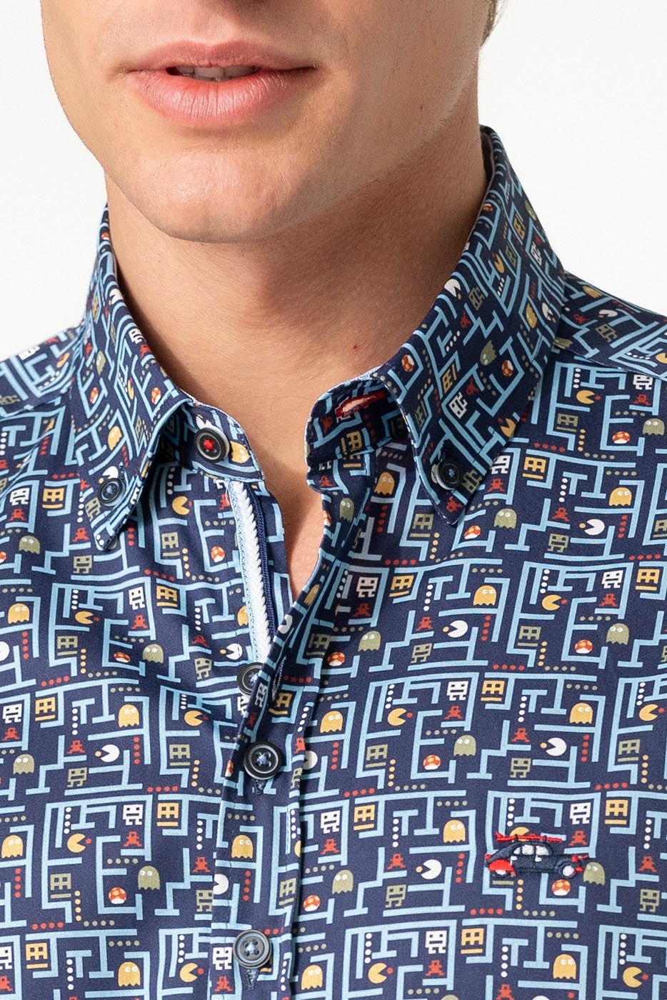 Camisa hombre fondo marino estampado comecocos