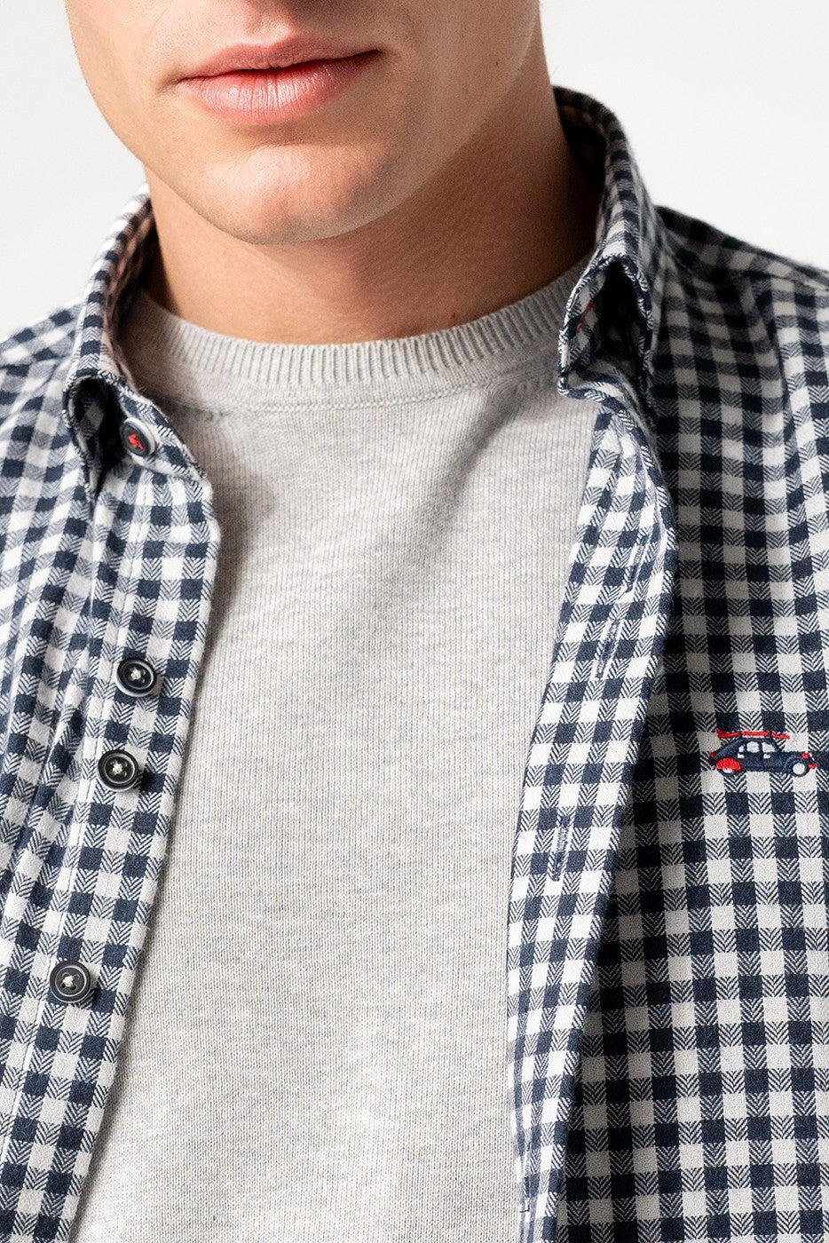 Camisa hombre cuadros azules