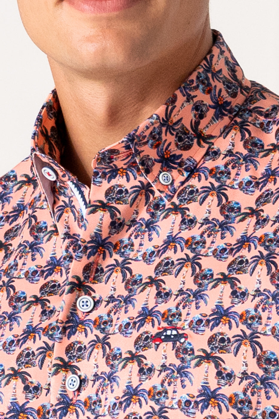 Camisa manga corta hombre estampado calaveras 