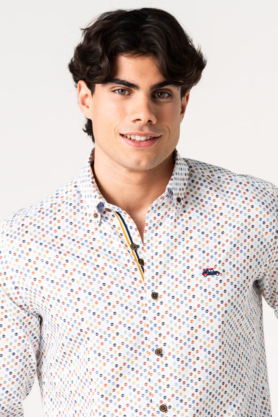 Camisa estampado calaveras multicolor hombre