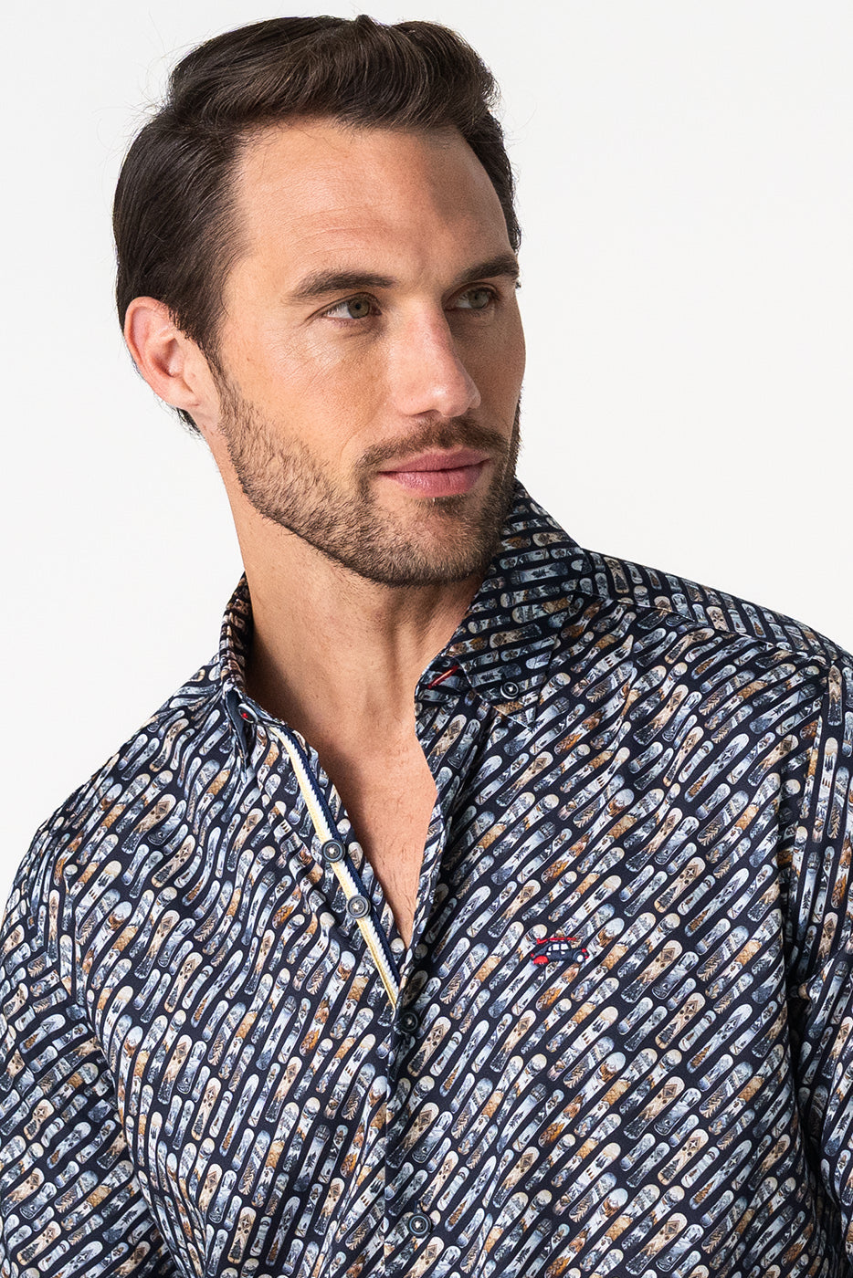 Camisa estampado tablas de snowboard hombre